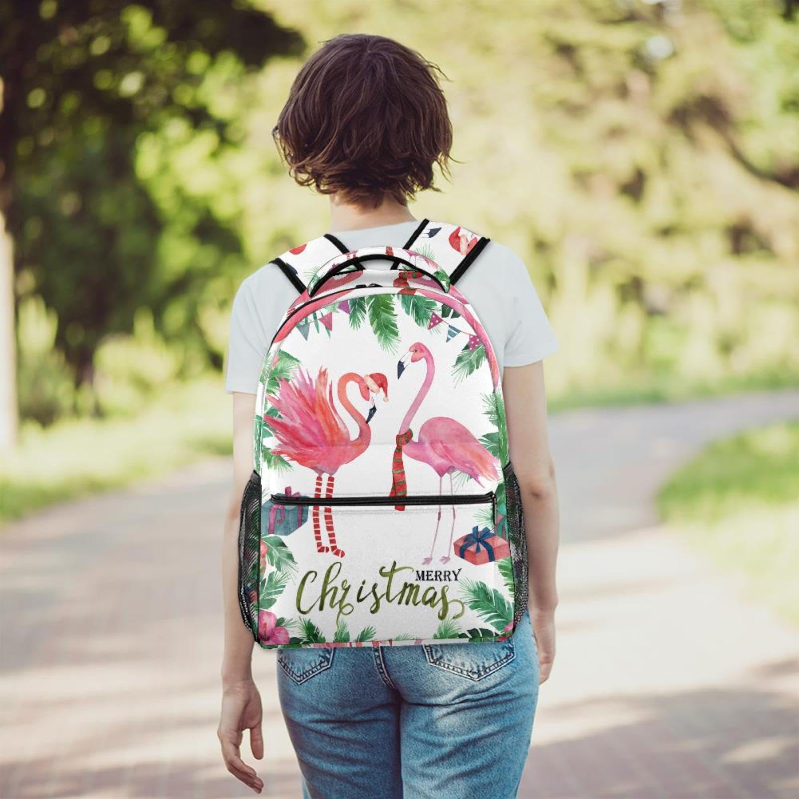 Zaino scolastico per uomini e donne, borsa da viaggio per computer portatile Merry Christmas, zaino leggero per università, zaino casual per libri
