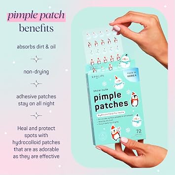 SpaLife Beauty Frosty Friends Pimple Patches for Face | Korean Hydrocolloid Zit Patches | Pimple Stickers Christmas Gifts for Women | Blemish Patch | Cute Acne Patch | Stocking Stuffers | 216 Count