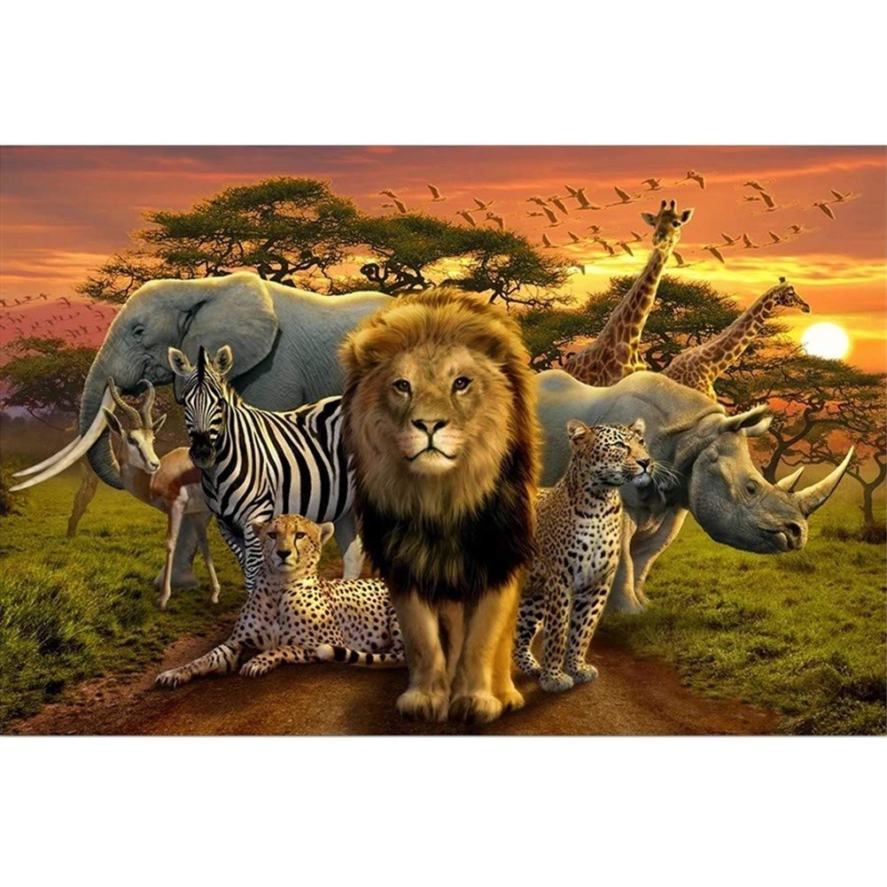 Peinture diamant 5D lion pour salon moderne, broderie strass géante décoration chambre