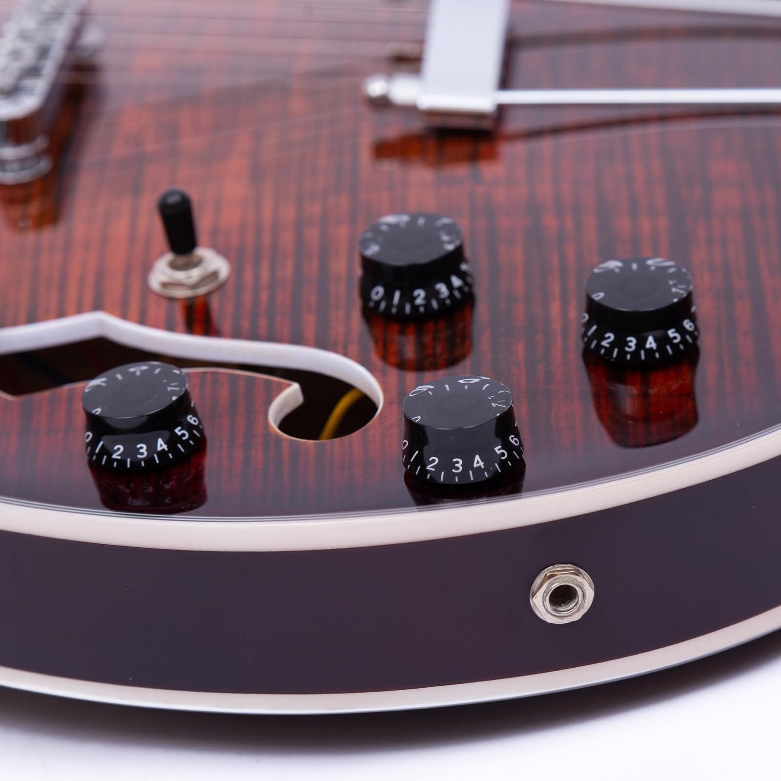Practica Jugando Guitarra Eléctrica Guitarra Eléctrica Para Zurdos De Jazz 6 Cuerdas Puente Cola Cuerpo Semihueco Actuación Profesional(Type 1)