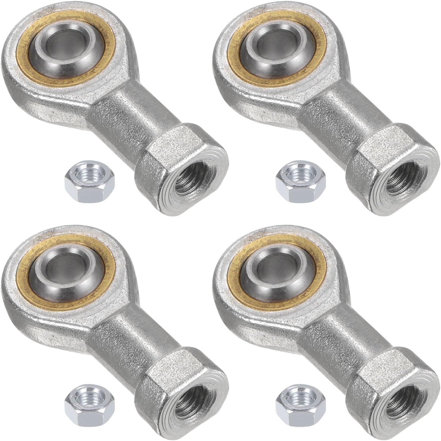 uxcell 4pcs SI12T/K 12mm Rod End Bearing M12x1.75 Female Left Hand Thread, Cast Iron Rod End Joints with Jam Nut