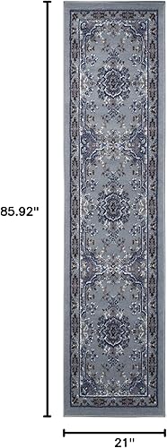 Miniatura 70 de Home Dynamix Premium Sakarya - Tapete tradicional con borde y medallón, gris, tapete rectangular de 7 pies 8 pulgadas x 10 pies 7 pulgadas Azul