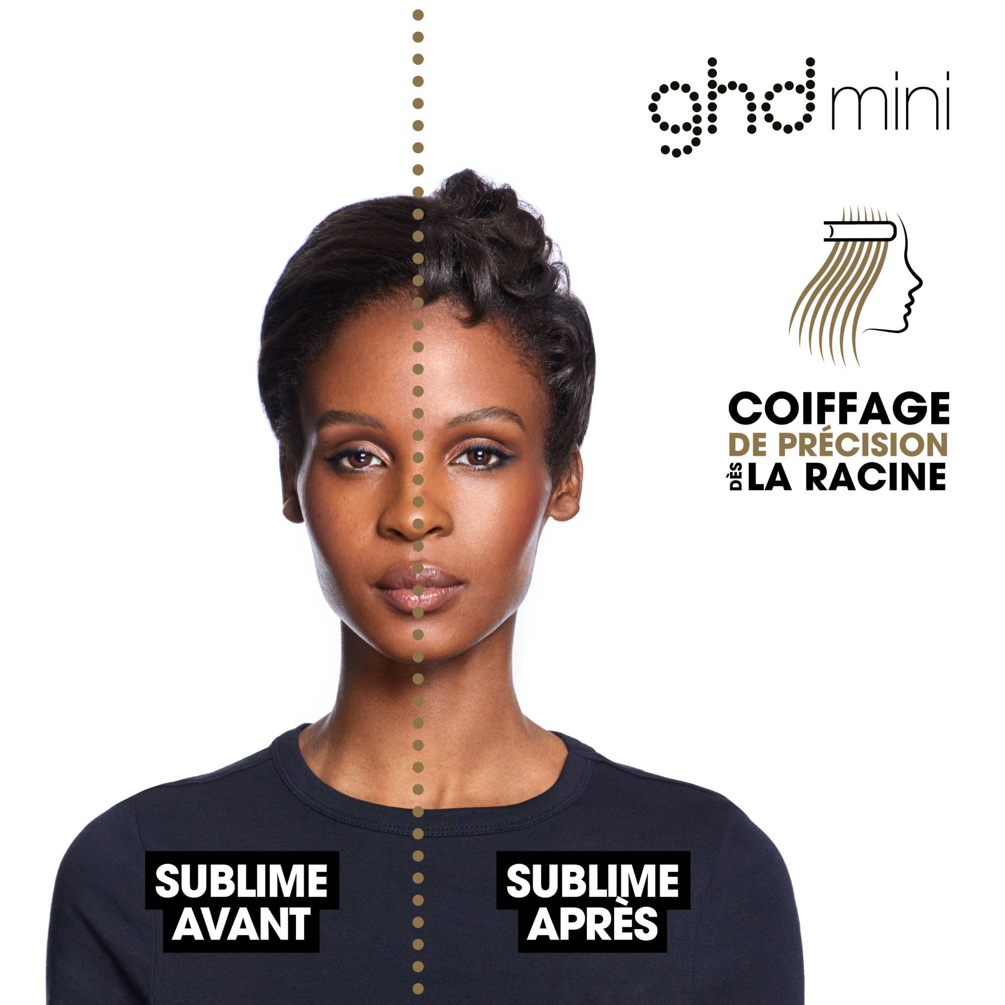 ghd - Lisseur cheveux ghd mini - Fer à lisser professionnel (Noir) - Plaques 40% plus fines - Cheveux 50% plus brillants, sans chaleur extrême, design premium - Idéal pour les cheveux courts/franges