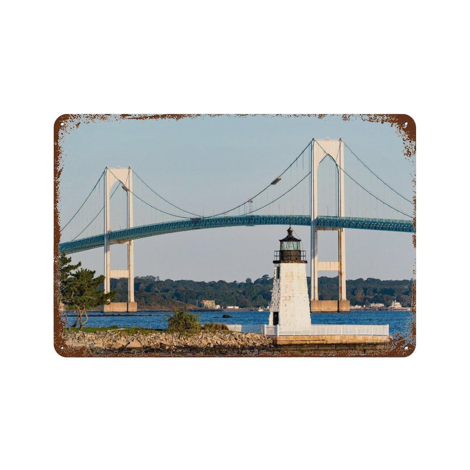 xiaoxiaoshen Real Photo Newport Decor Rhode Island USA Wall Decor Art Metal Tin Poster Modern Home Decor Art Home Bar Shop Decorations Vintage Sign 20x30cm