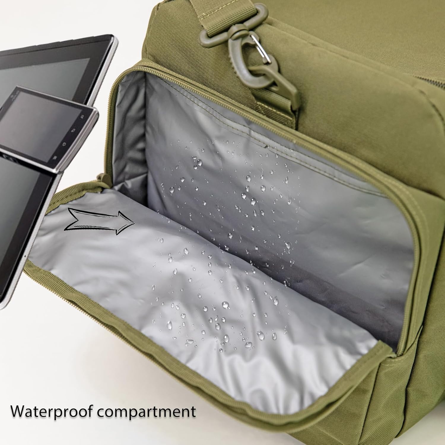 Super Quality 60L Large Duffel Travel Bag Luggage Foldable Bag Cargo Sport Gear Equipment Skiing Hardware Bag Heavy Duty& Durable(Dark Green) - Image 5