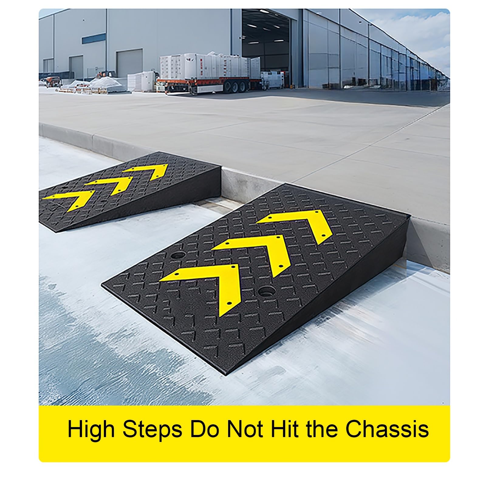 Curb Ramps for Driveway, Height Heavy-Duty 44000 Lbs Capacity Threshold Ramp, Stable Grid Structure for Garage, Cars, Wheelchairs, Bikes, Motorcycles(100 * 21cm/39.3 * 8.2in)