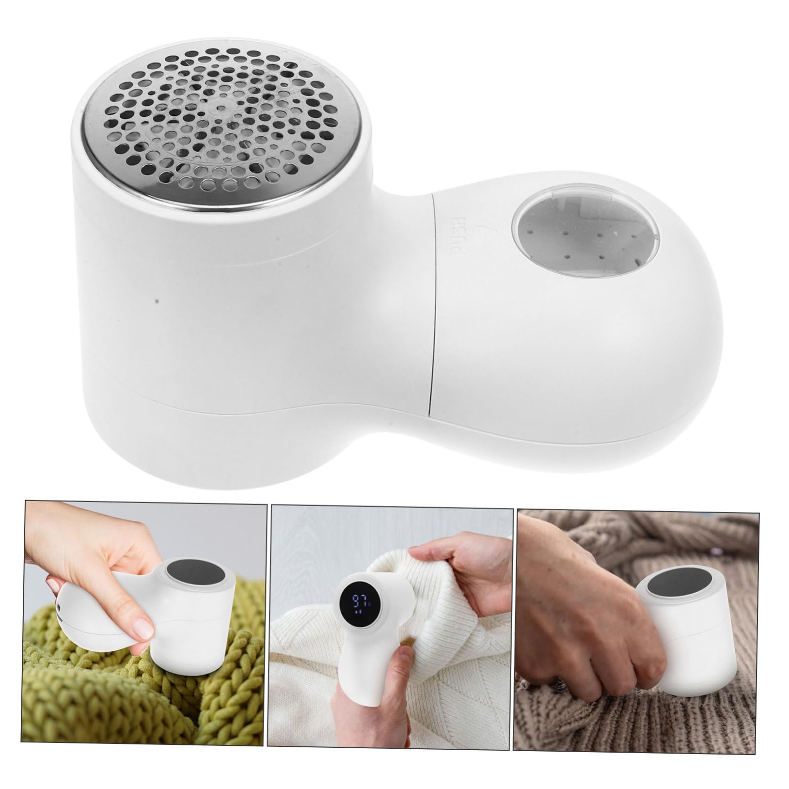 PACKOVE Quitapelusas Eléctrico Recargable 800mah Diseño Ergonómico para Ropa y Cojines de Sofá, Afeitadora Anti-bolitas de Abs y Acero Inoxidable