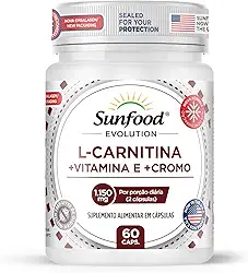 L-CARNITINA + VITAMINA E + CROMO 1.150MG 60 CAPSULAS SUNFOOD EVOLUTION