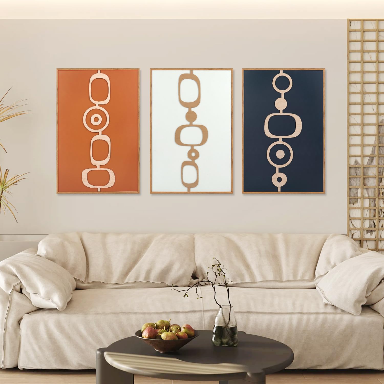 Amazon.com: FWIEXA 3D Mid-Century Modern Framed Wooden Wall Art