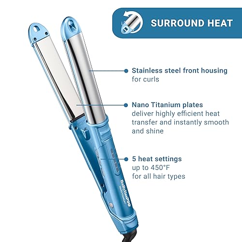 Miniatura 4 de BaBylissPRO Plancha de acero inoxidable ultra suave de 1 pulgada, alisador de cabello, rizador y herramienta de rizado en uno