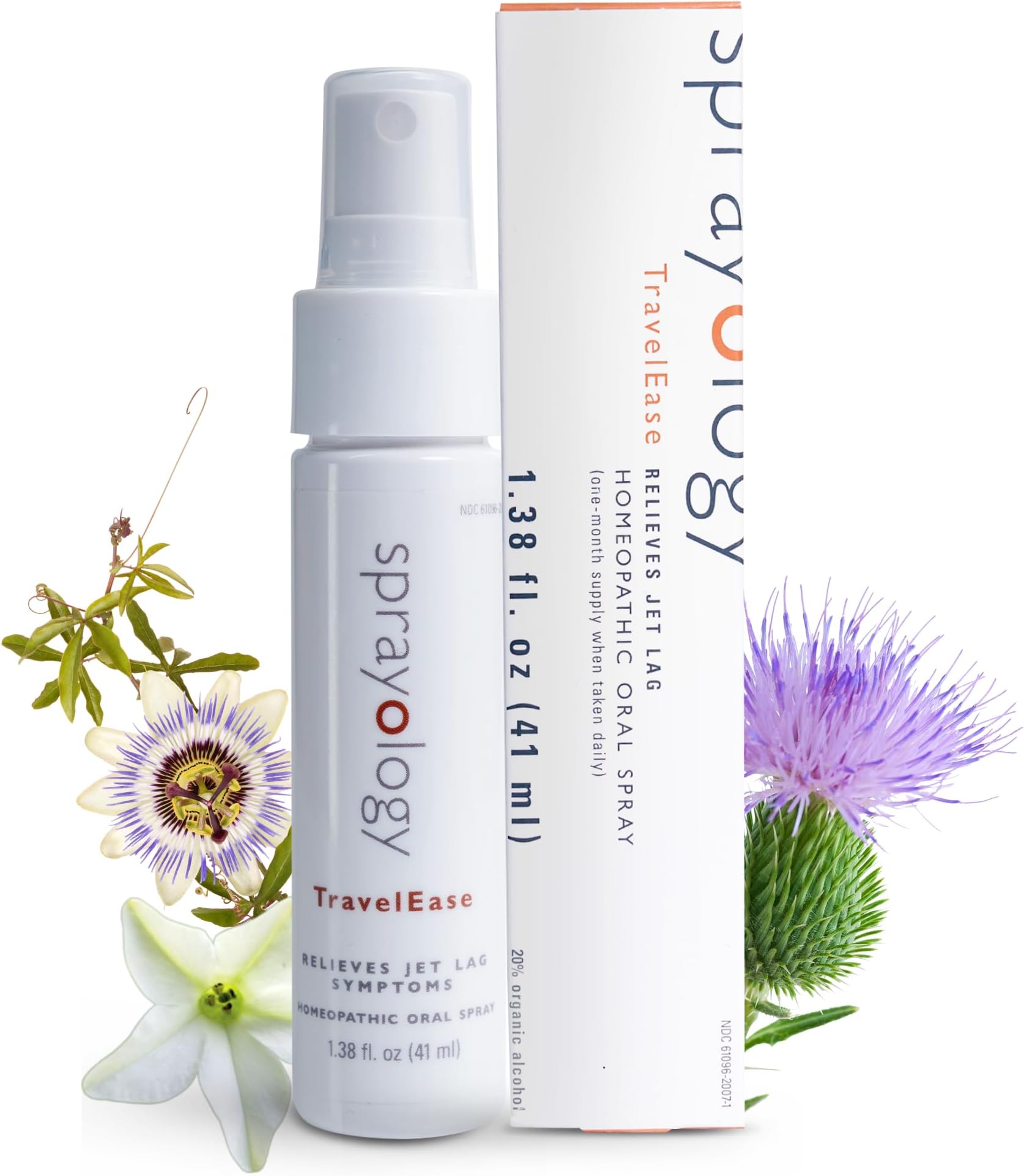 Sprayology TravelEase | Homeopathic Jet Lag Relief Spray | Eases Tiredness, Sleeplessness, Disorientation & Dehydration | Oral Spray with Nux Vomica, Passionflower & Milk Thistle (1.38 fl oz)