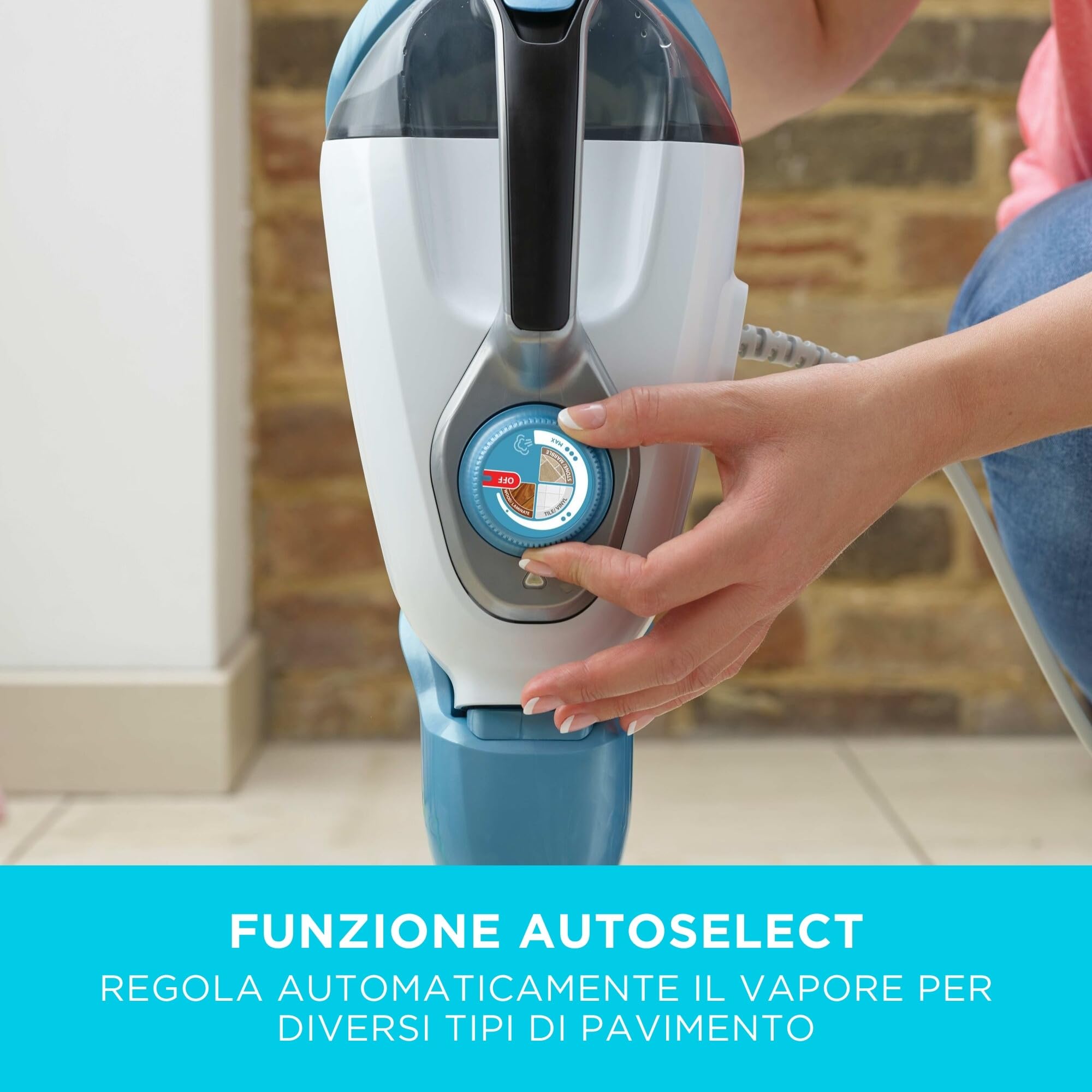 BLACK+DECKER FSMH1321JSM-QS Lavapavimenti a vapore STEAM-MOP 13 in 1, Sistema di Pulizia Guanto Steamitt, con Generatore di Vapore Portatile, 1300W