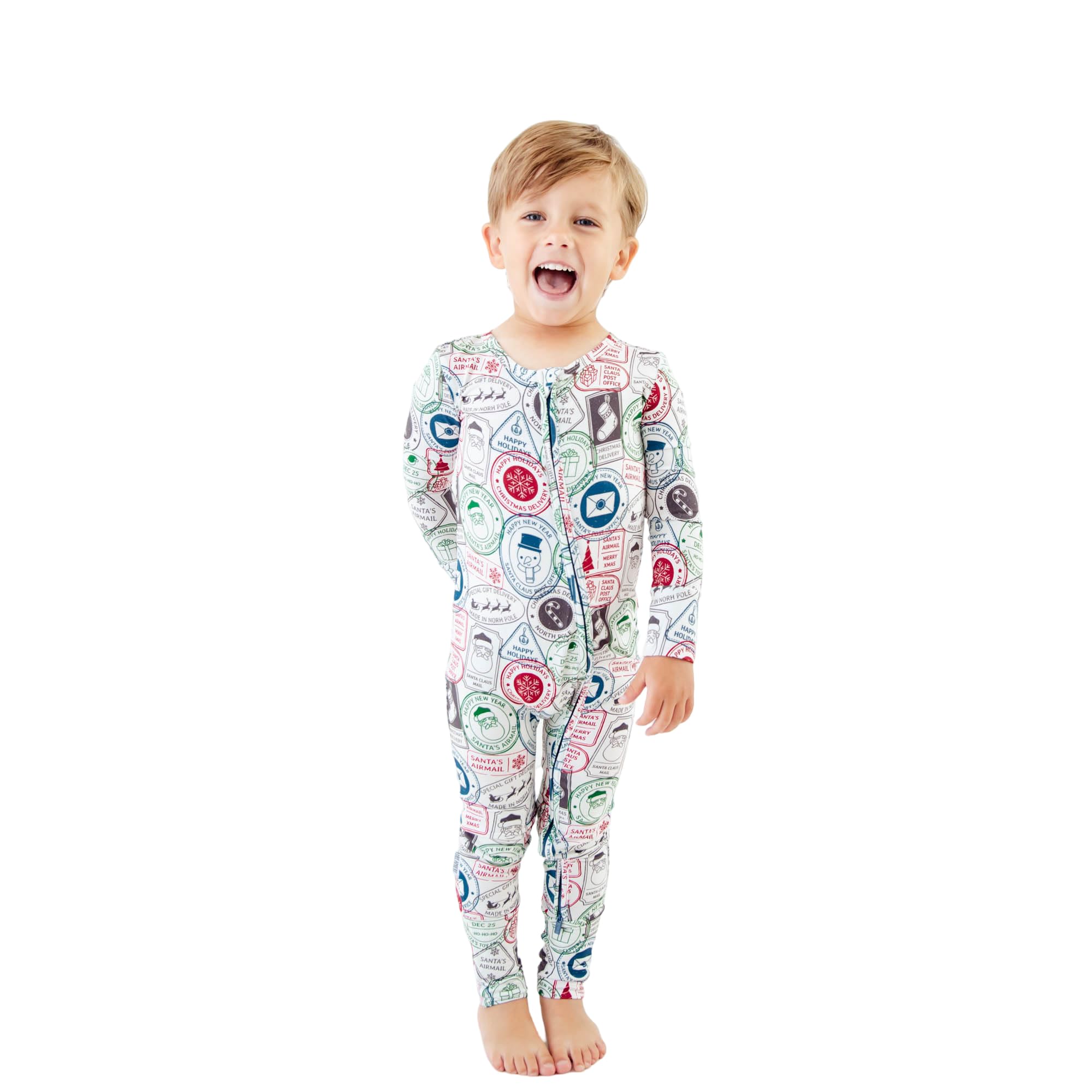 Dreamiere Letters to Santa | Bamboo Viscose Family Pajama Set for Moms, Dads & Babies | Matching Sleepwear for Sensitive Skin | Tagless Convertible Footies | Breathable Loungewear - 12-18 M