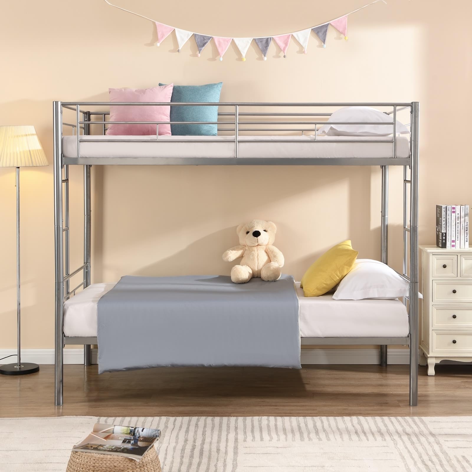 Wycian Metal Bed Risers Bunk Bed Shelf Twin Over Twin 77.2