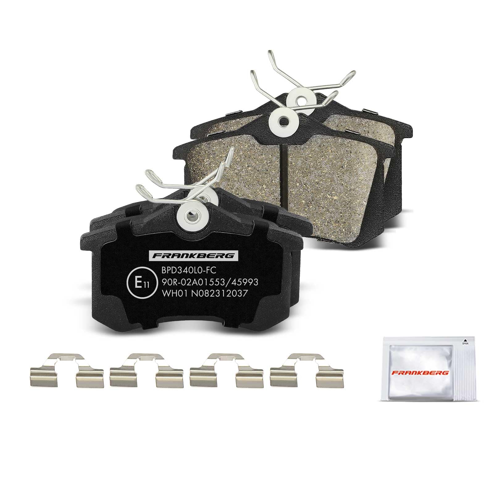 Frankberg Set freni incl. 2x Dischi Freno + 4x Pastiglie dei Freni Posteriore Compatibile con A4 8E2 A4 Avant 8E5 Exeo ST 3R5 A4 Avant 8ED Replace# 1J0698451C, 1J0698451B