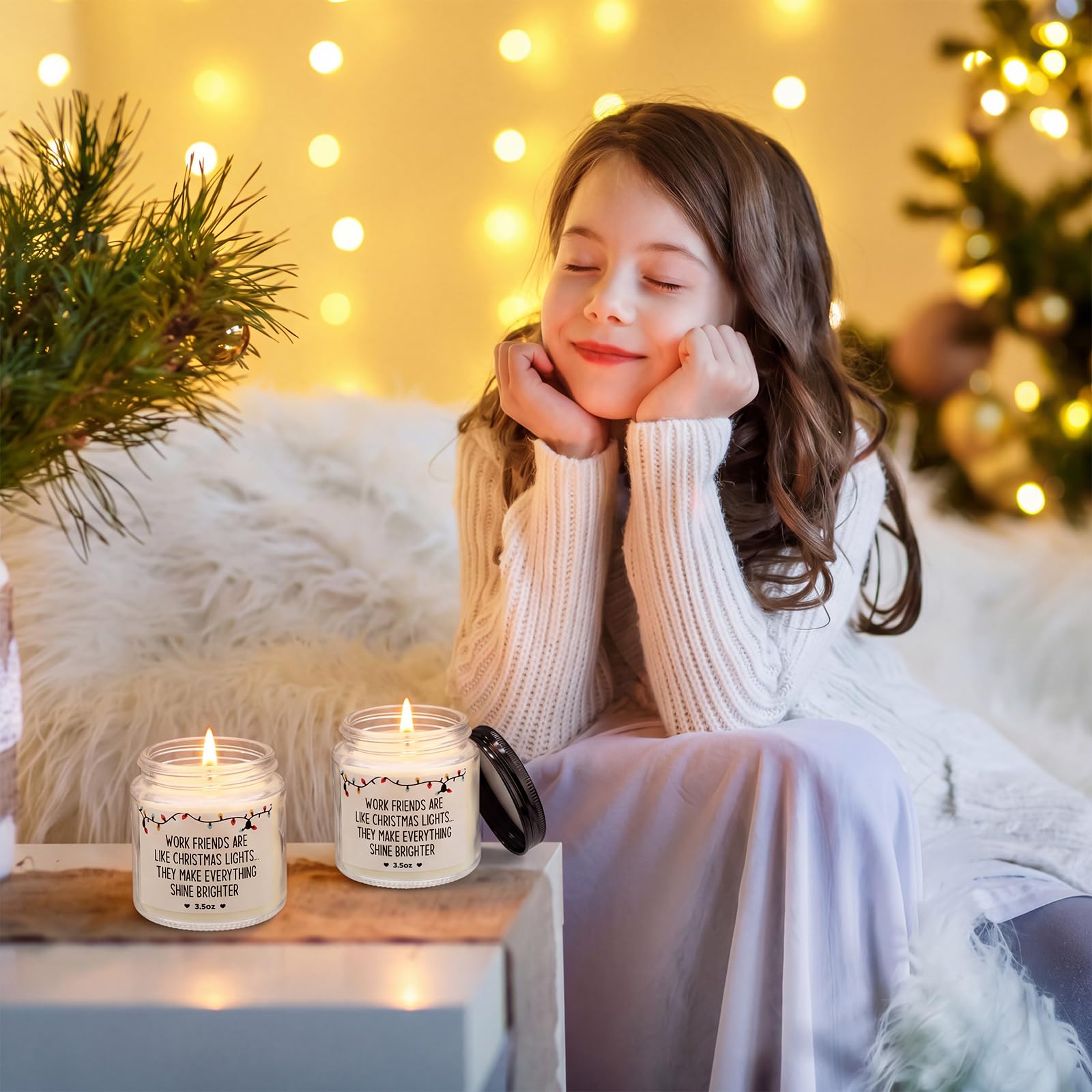 Conelist Confezione da 10 candele profumate natalizie per colleghi, regalo di ringraziamento per squadre, ufficio, aziende, decorazioni per la casa (luce di Natale)
