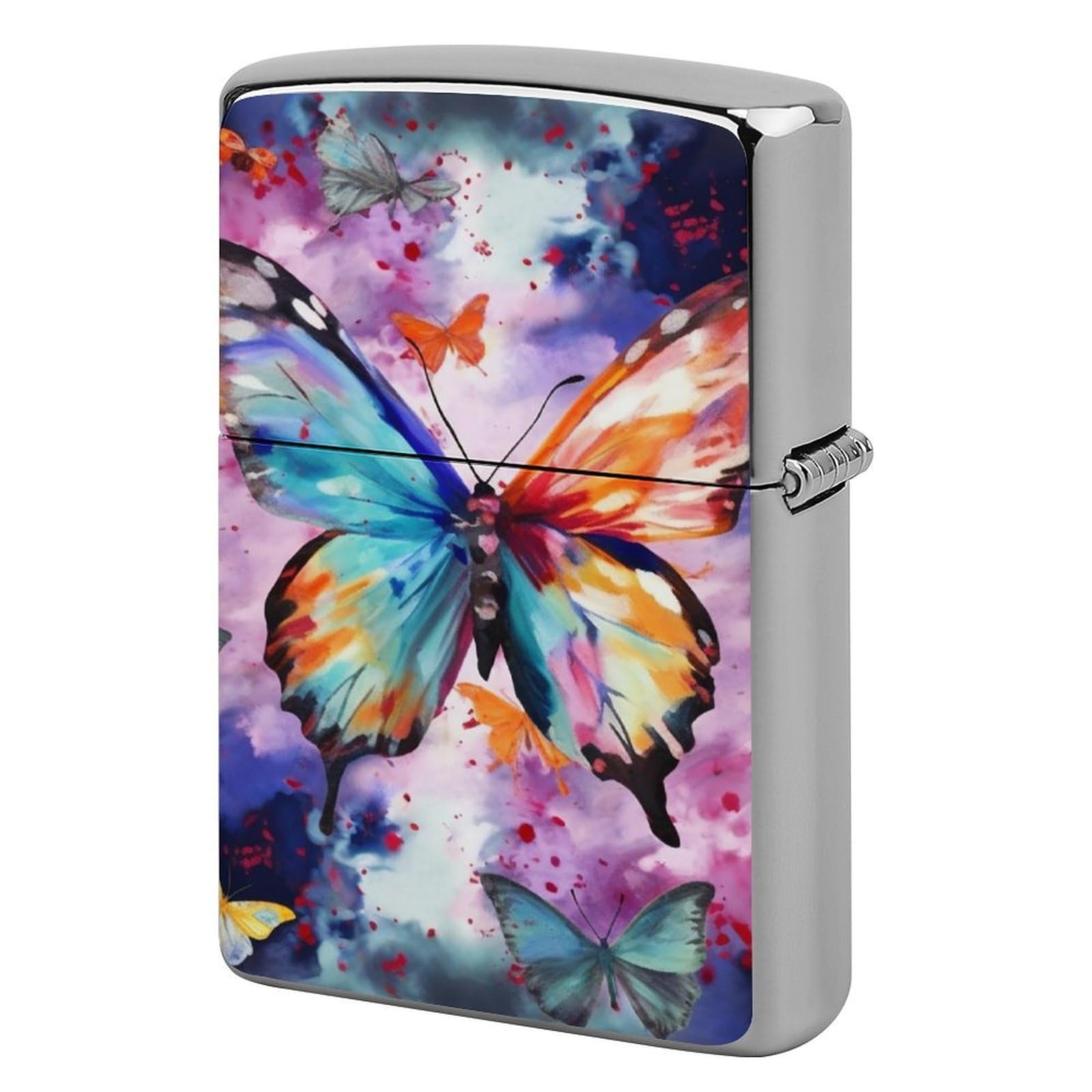 Colorful Butterfly Lighter Case for Men, Personalized Lighter Cover for Valentine's Day Gifts, Flip-Top Lighters Shell for Outdoor, Portable Lighters Protective Sleeve