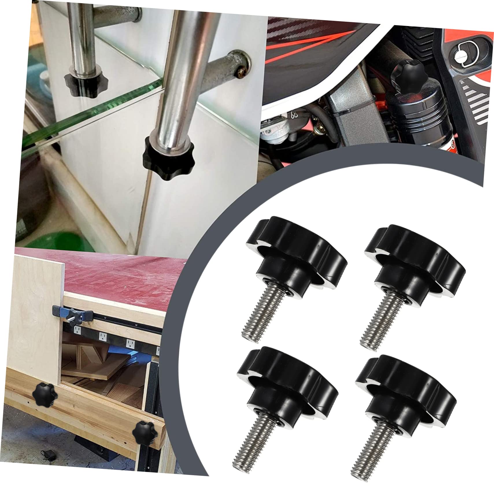 Alipis 4Pcs Star Knobs Thread Clamping Hand Knob Ergonomic Plastic Replacement Knob for Furniture Mechanical Equipment Electronics Easy Install Removal
