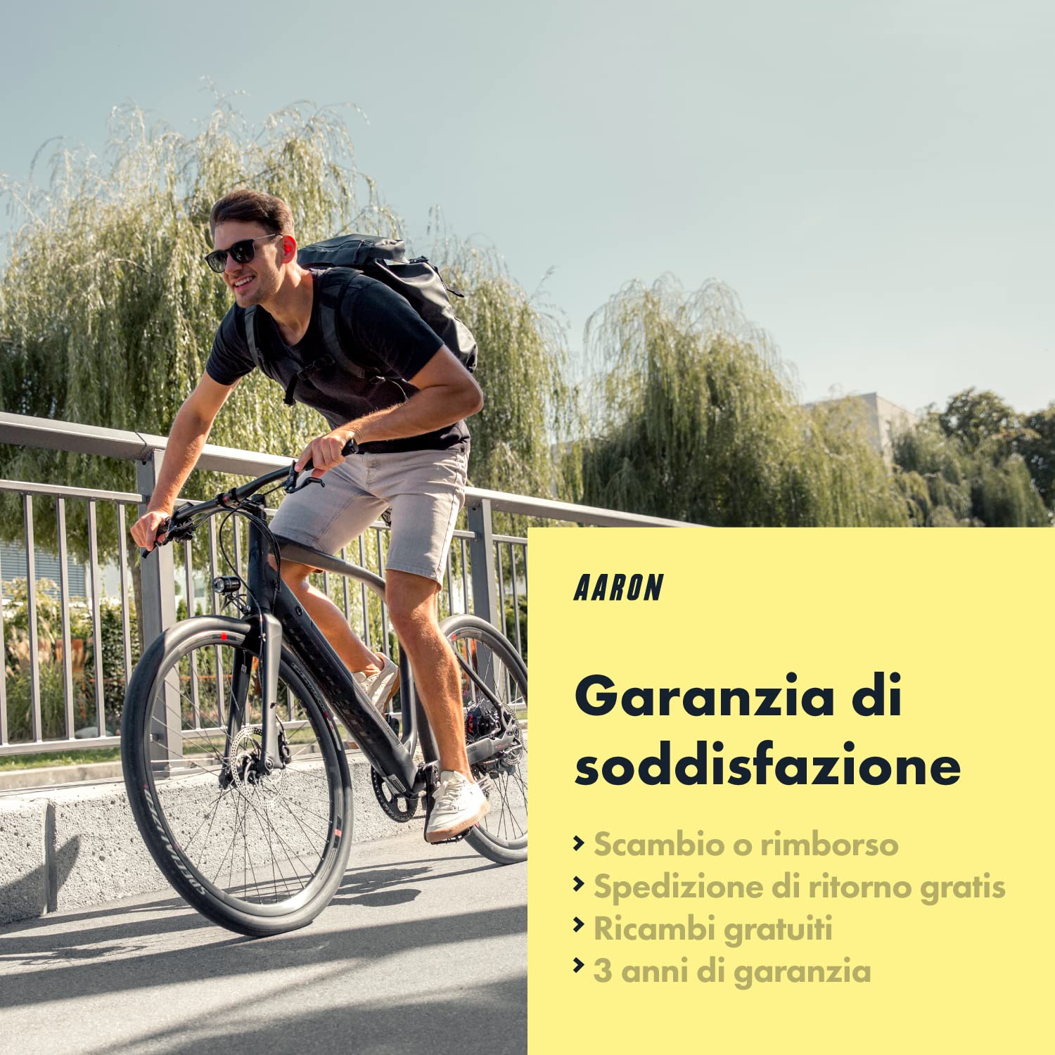 AARON Horn - Impugnature per manubrio bicicletta con gel ammortizzante - struttura ergonomica in gomma antiscivolo - per bici elettrica, da trekking, mountain bike, da turismo, ecc.