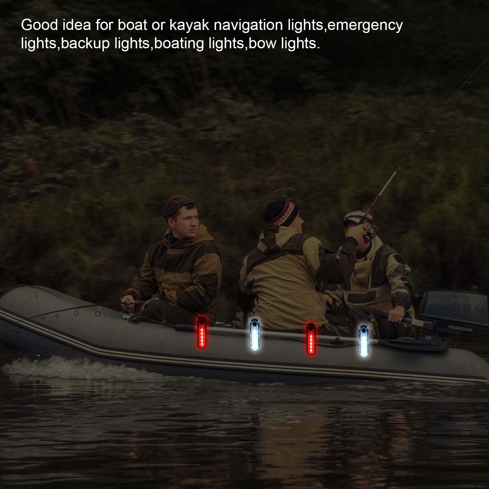 GAOUTO 9 Stück LED Navigationslichter für Boote, 3 Arten Blinkmodus,USB Ladekajaklichter Bootshecklichter Bootslicht Signallampe,Mit USB-Datenkabel, Boots Navigationslichter für Kajak Boot Yacht