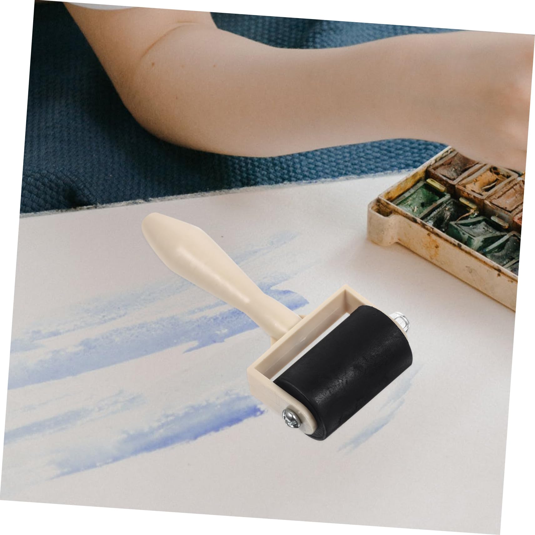 Garneck Practical Printmaking Rollers 5 Pcs Plastic Ink Roller Glue Stick Easy to Clean Art Printing Tool for Boys and Girls