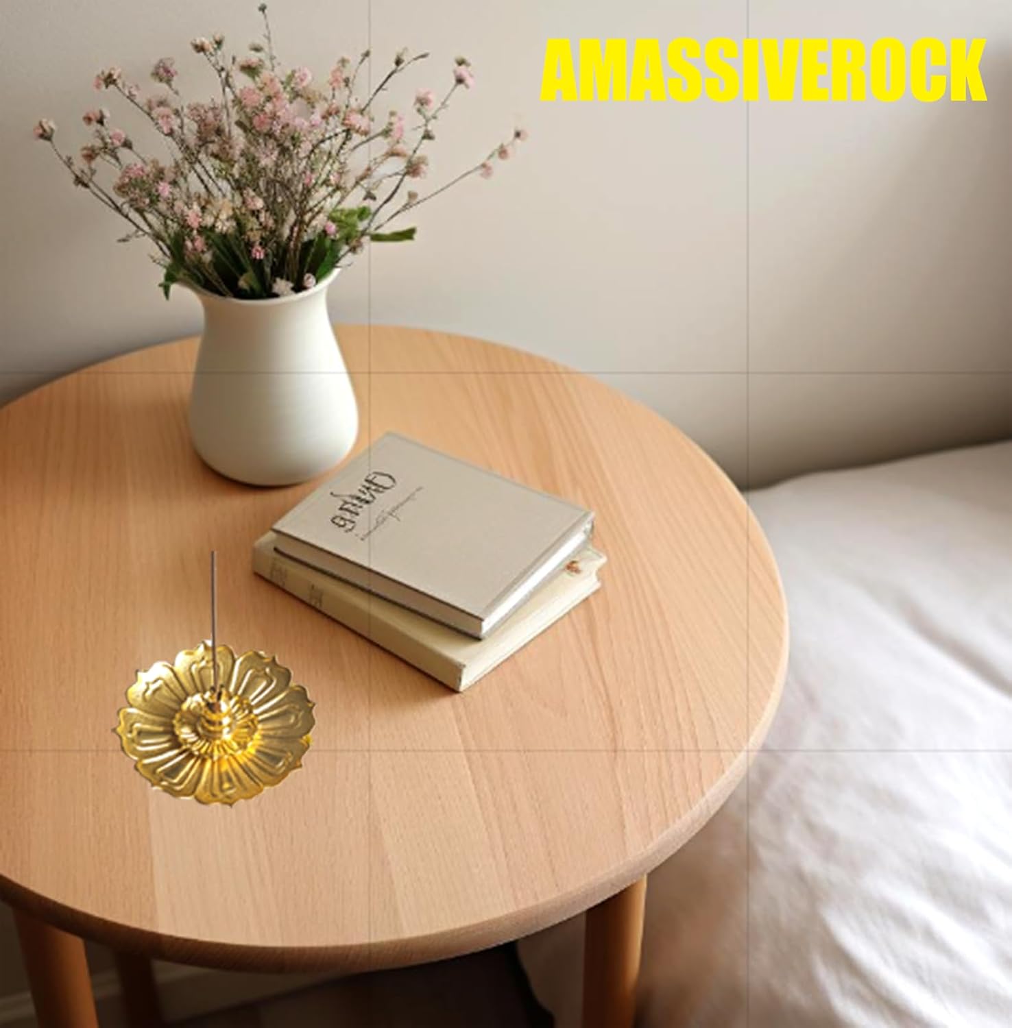 Coils Incense Burner Holder, Brass Lotus Incense Sticks Holder, Gold Lotus Design for Long-Lasting Fragrance Meditation Yoga Decor Home