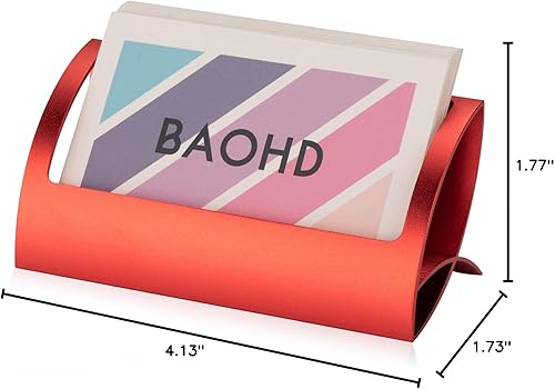 Miniatura 5 de Soporte de metal para tarjetas de visita de escritorio, soporte moderno de aluminio para tarjetas de presentación, organizador de tarjetas de nombre