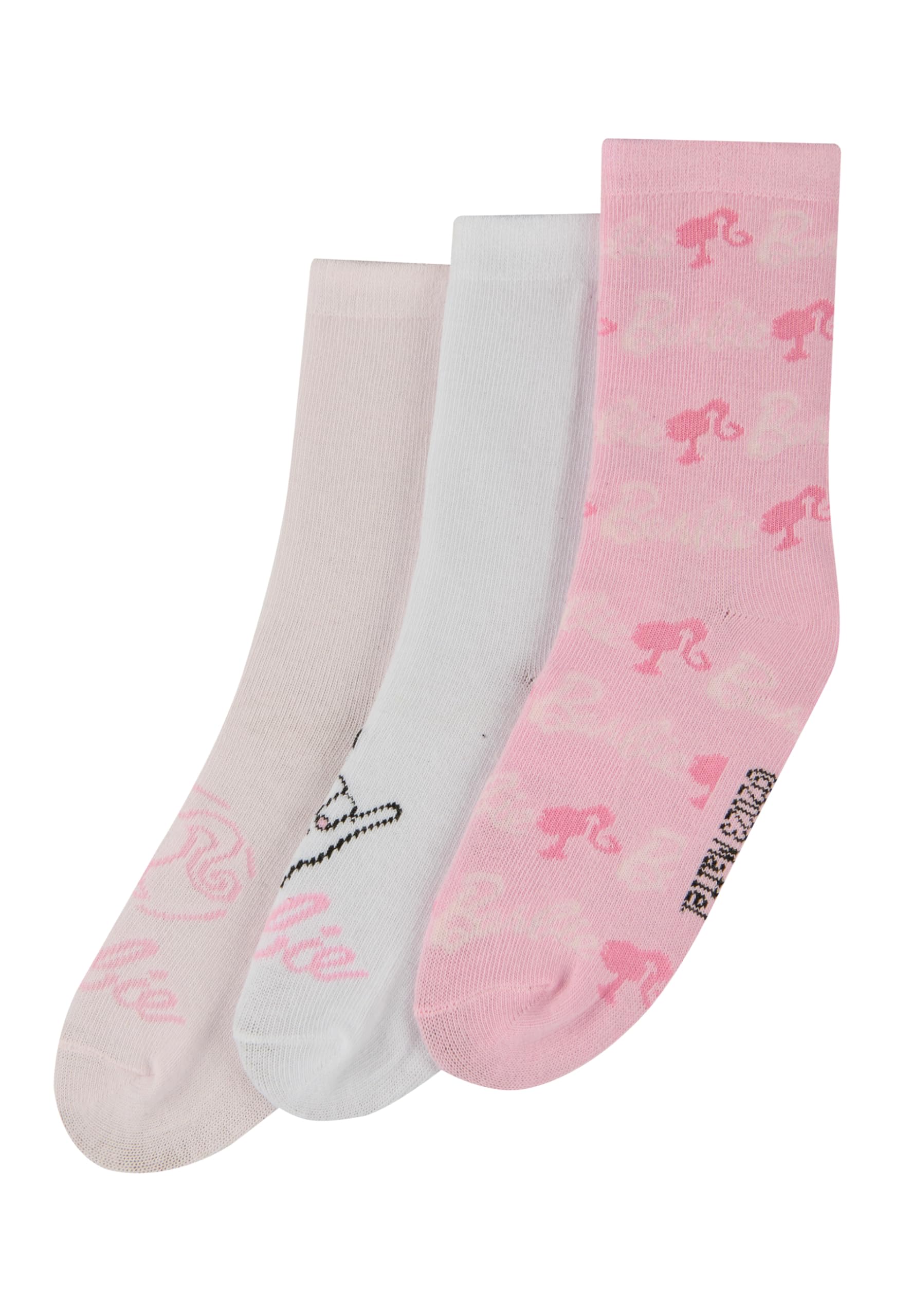 ONOMATO! Barbie Girls' Children's Socks 3 Pairs, multicoloured, 31-34