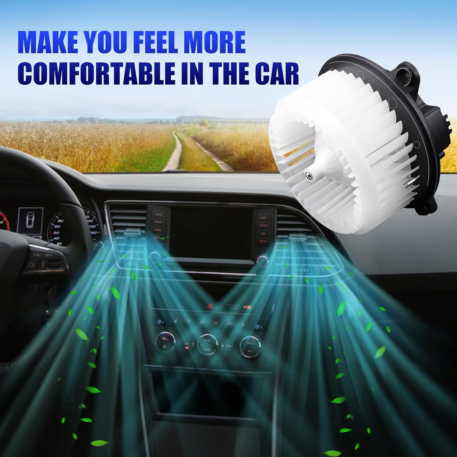 Front AC Blower Motor with Fan Fits for Dodge Dart 2013 2014 2015 2016 HVAC Heater Blower Motor 700315, PM4050, 2311894, 76971