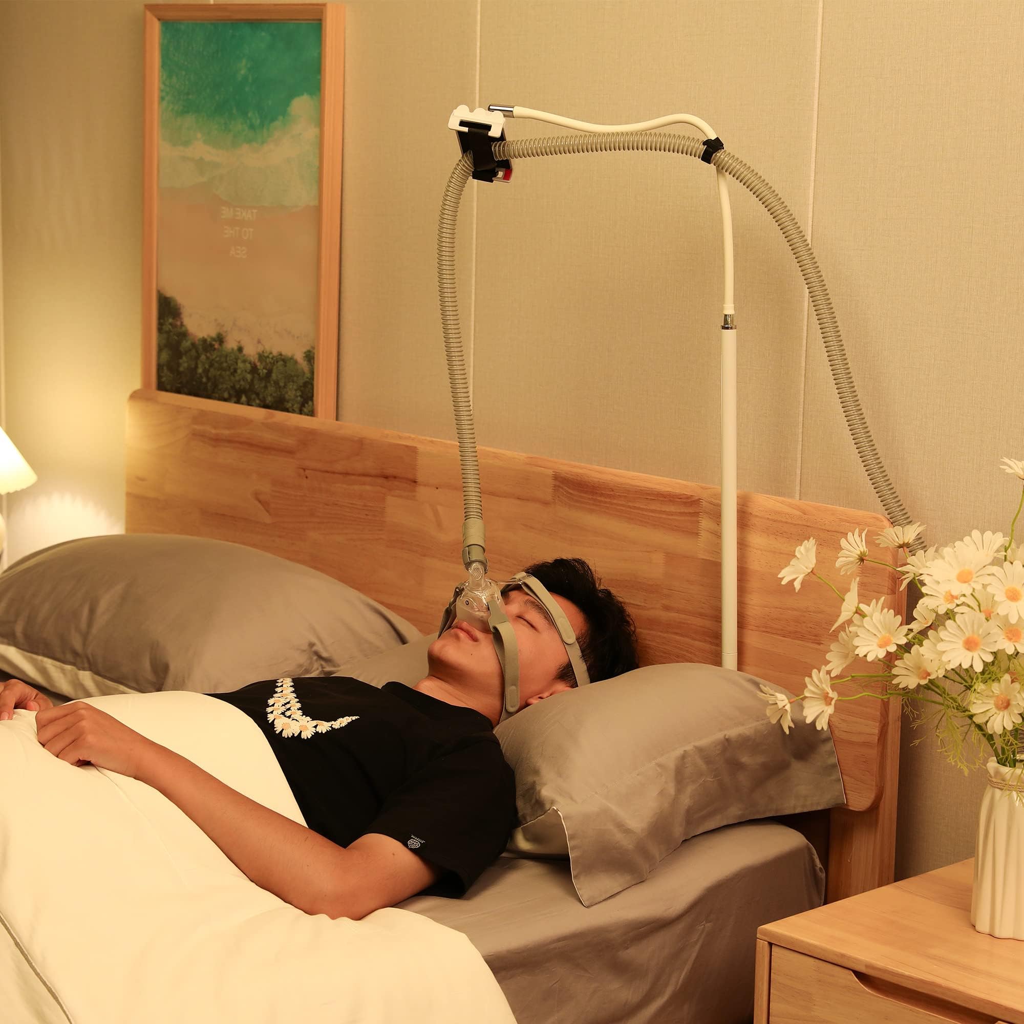 Fanwer CPAP Hose Holder - CPAP Hose Hanger for Lift Hose, Stable Tangle-Free CPAP Tube Holder Suspension System Keeps Tube Away Face and Clear, Reduce Leakage Increase Comfort