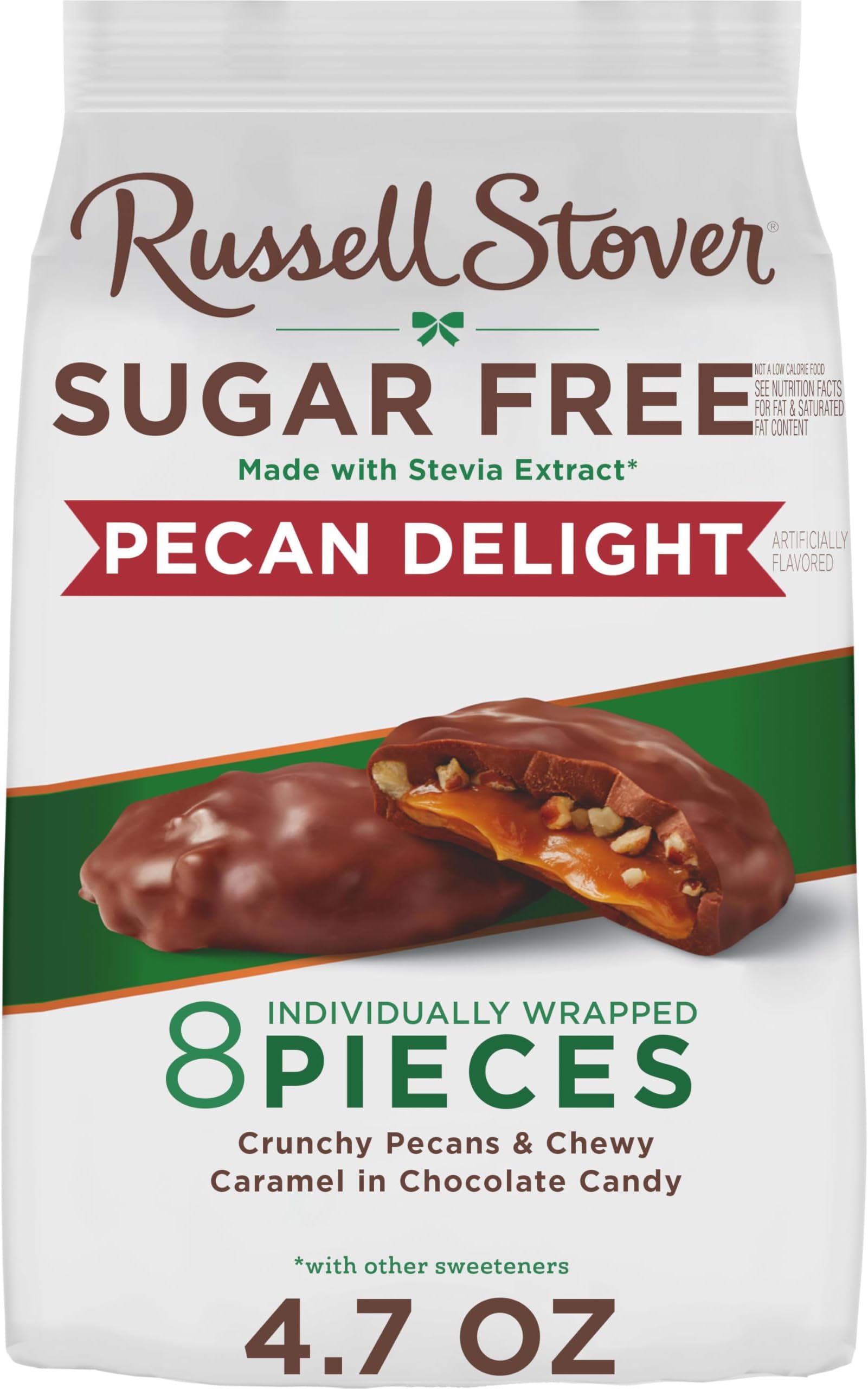 RUSSELL STOVER Sugar Free Pecan Delight Chocolate Candy, 4.7 oz. bag