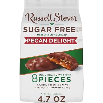 RUSSELL STOVER Sugar Free Pecan Delight Chocolate Candy, 4.7 oz. bag