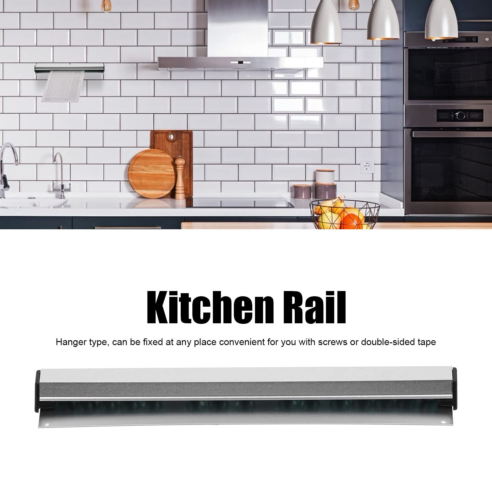 Wallmounted Ticket Holder, Ticket Check Rack Restaurant Order Holder Ticket Rail Display Slide Ticket Rack for Commercial Kitchen Cafes Pubs Bars (30CM)