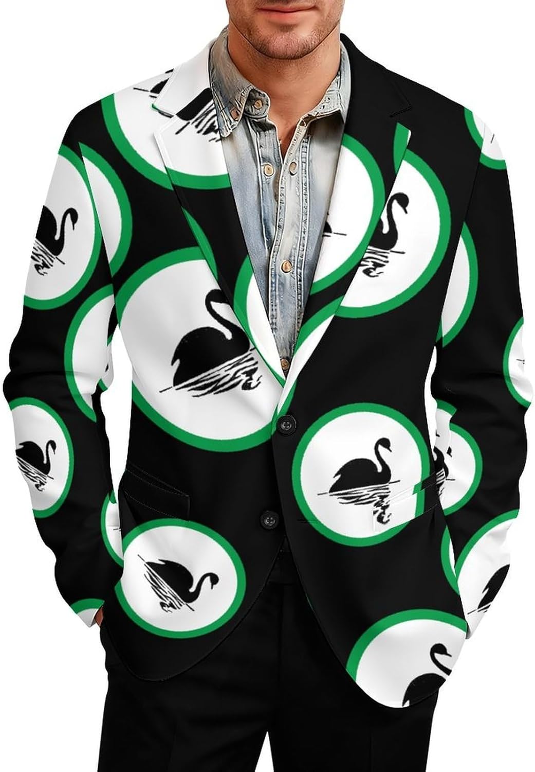 Black Swan Casual Suit Blazer for Men Buttons Jacket Coat Business