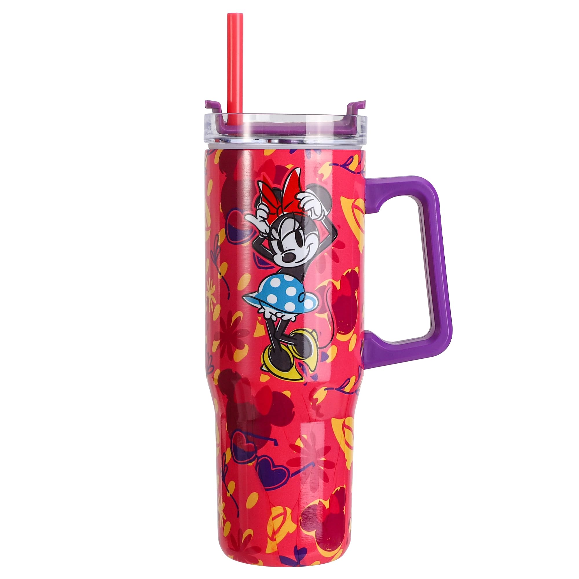 Disney Minnie Mouse 940mL Double Walled Vacuum Tumbler with Straw & Handle