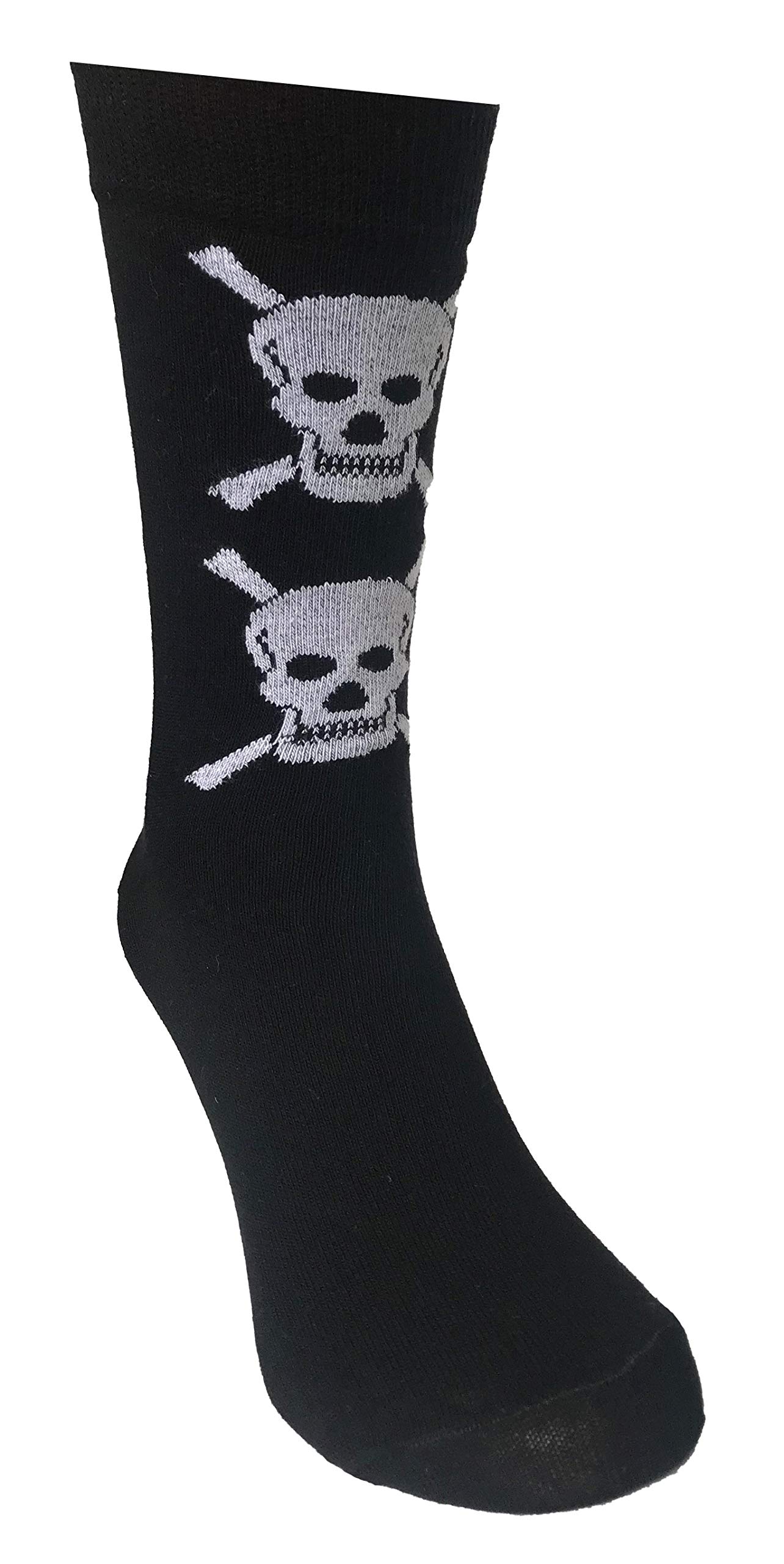 M MACAHEL LADIES MAN UNISEX SKULL CROSSBONE HALLOWEN GOTHIC STYLE ANKLE SOCKS (White, 4-8/37-42 Ladies)