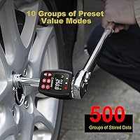 Vista 4 de Adaptador de Torque Digital de 1/2 Pulgada, 12.5-250.8 Pies/libras/17-340 Nm, Convertidor de Llave Dinamométrica Digital con Precisión de ±1%, Valor