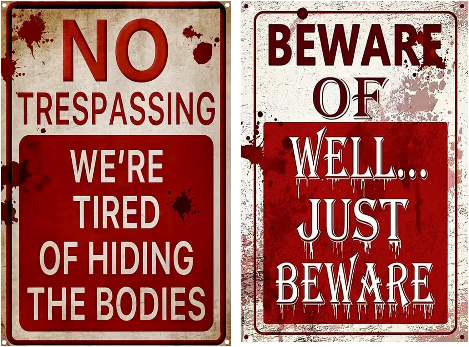 Amazon.com : Haustalk 2 PCS Halloween Decoration Halloween Metal Signs