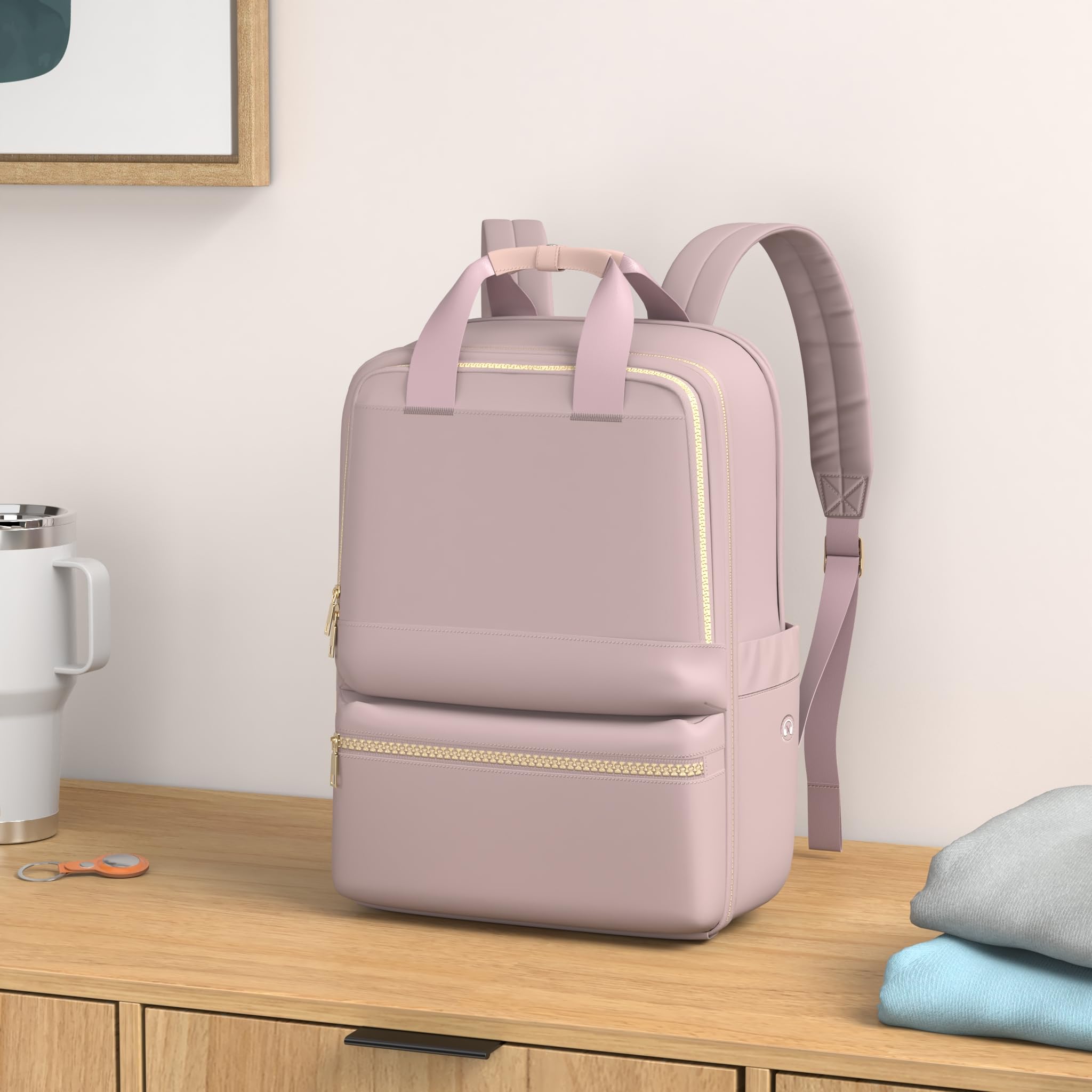 Bergsalz Zaino Donna Uomo Ryanair 40x20x25 Da Viaggio Sportivo Impermeabile Bagaglio a Mano Università Casual Per Laptop Da 14 Pollici Rosa Viola