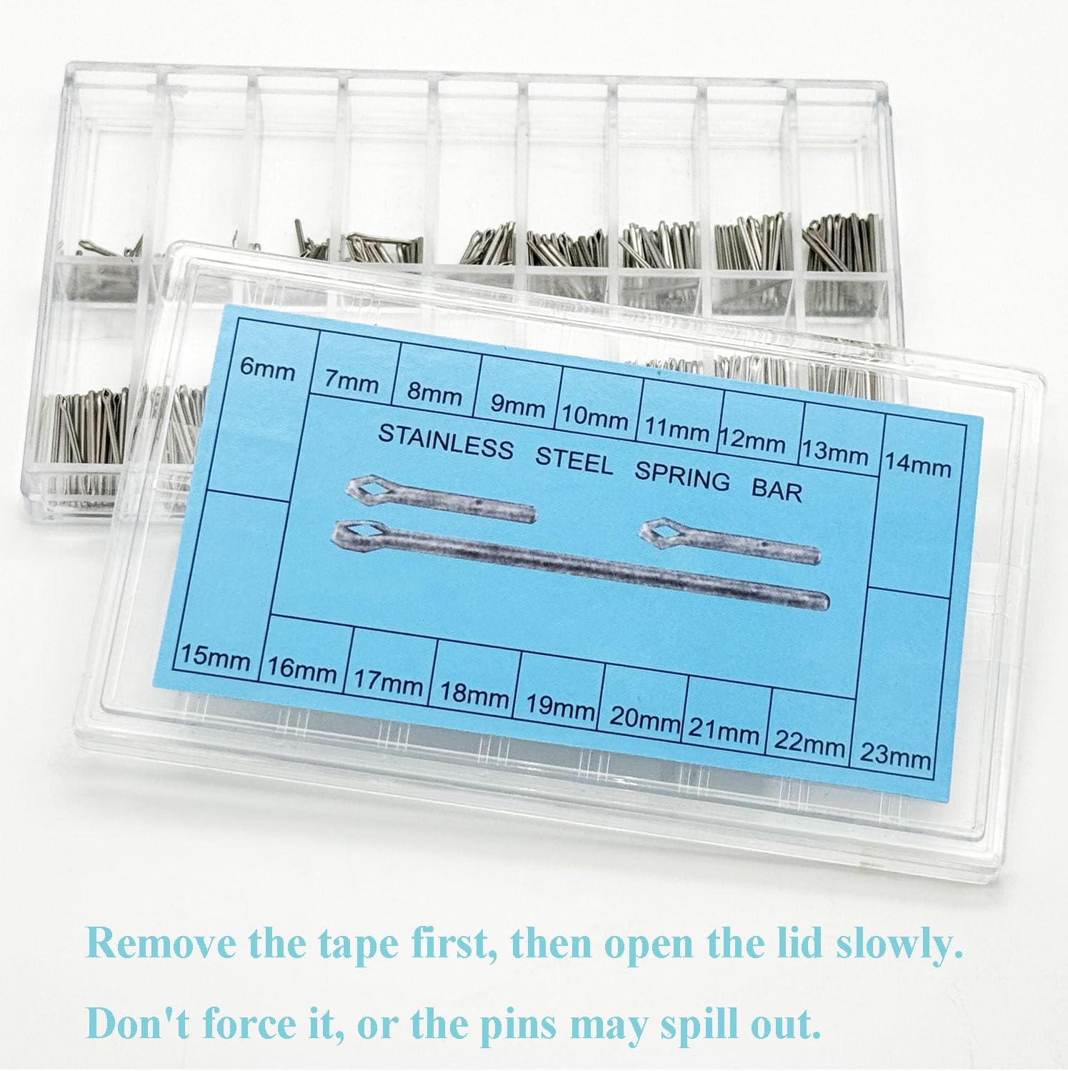 360PCS 6mm-23mm Watch Band Link Cotter Pins, 18 Sizes Assortment Stainless Steel Watch Strap Bars, Watchband Pins, Must-Have Wristwatch Repair Kit for Watchmaker or DIY Enthusiast