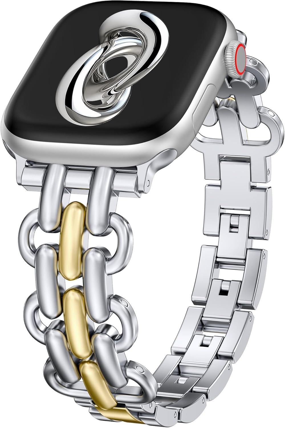 Moolia Elegant Strap Compatible with Apple Watch Band 42/46/38/40/41/44/45/49mm Metal Women Replacement Bracelet for iWatch Series 11 10 9 8 7 6 5 4 3 2 1 SE/Ultra（1/2/3）