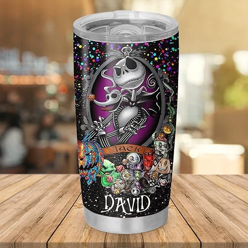 Miniatura 4 de Vaso personalizado de SallyJack para parejas diseño de pesadilla Halloween aniversario San Valentín regalos para él esposa marido antes de Navidad