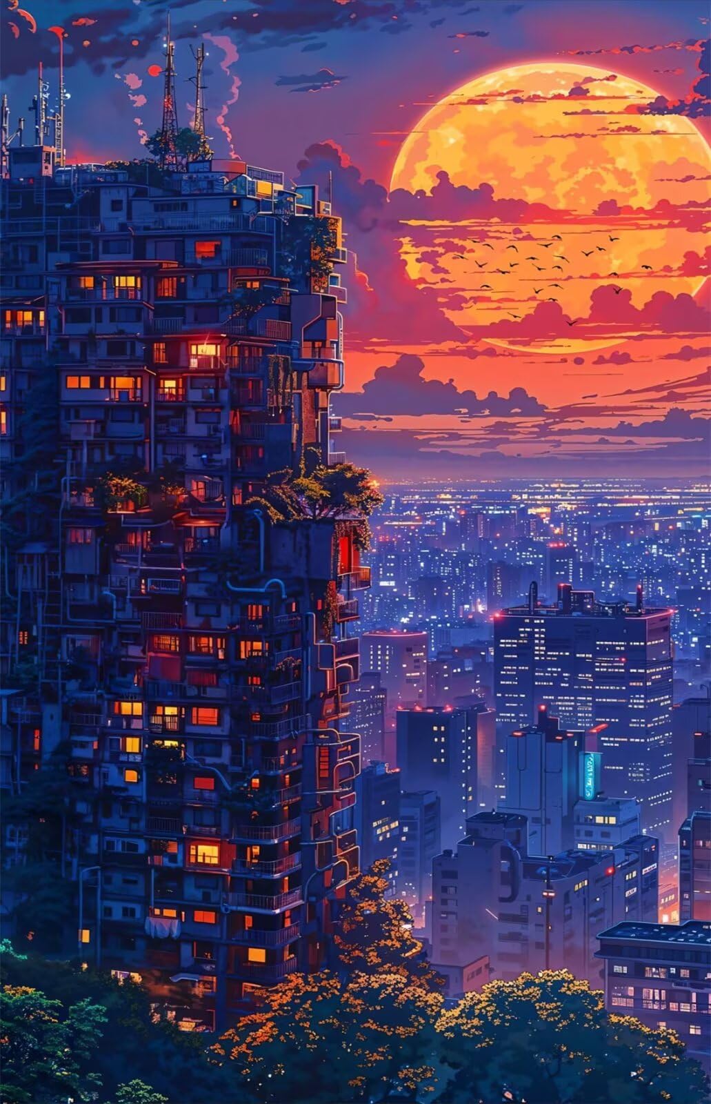 Puzzle 1200 Pezzi per Adulti Città Luna Gioco Educativo Divertimento Impossible Difficile Puzzle per Adulti 1200 Pezzi 75 x 50 cm