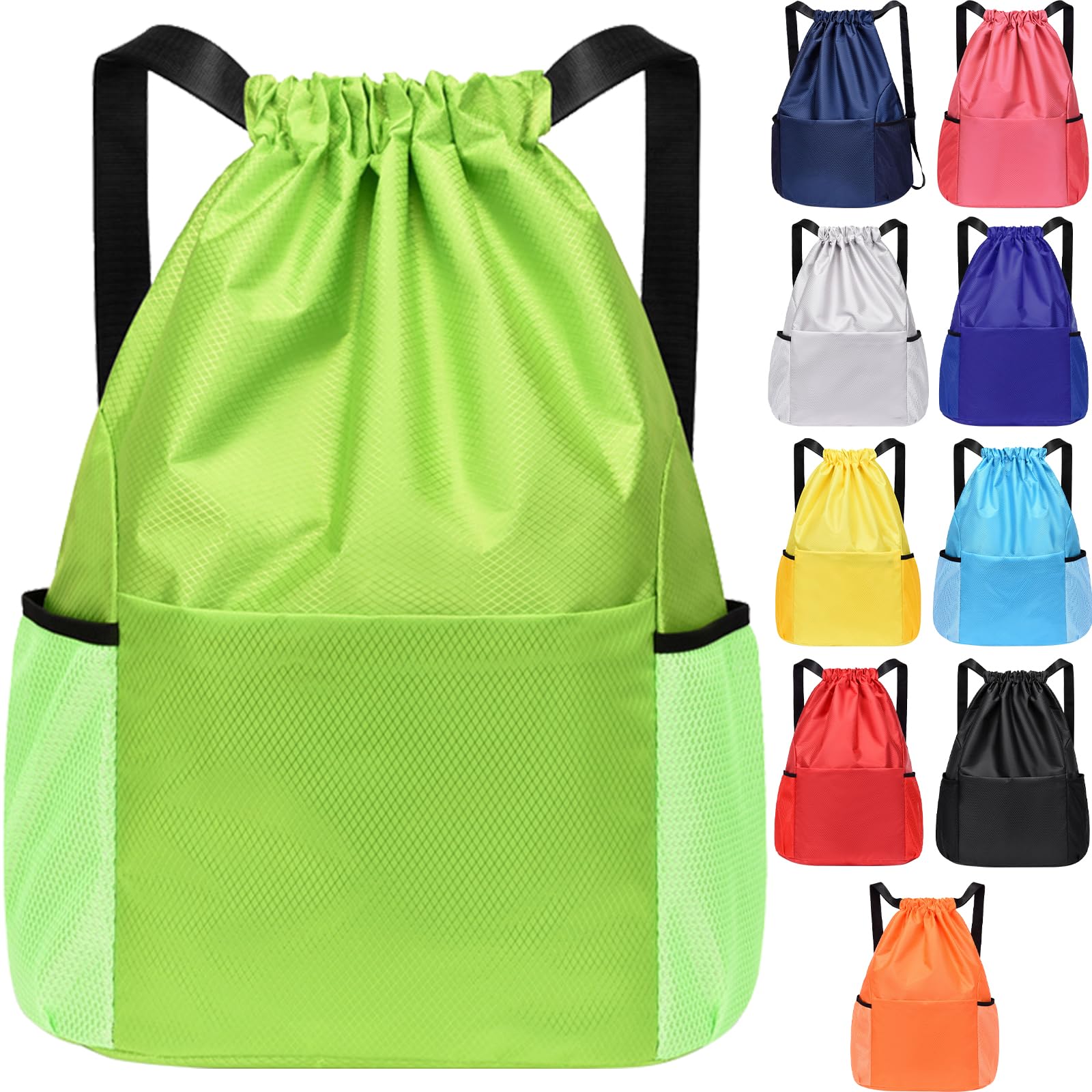 Sports Drawstring Bags Waterproof Swimming Bag for Kids Adults Unisex Large Capacity Foldable Gym Bag for Swimming Gym School Travel Hiking — view 15