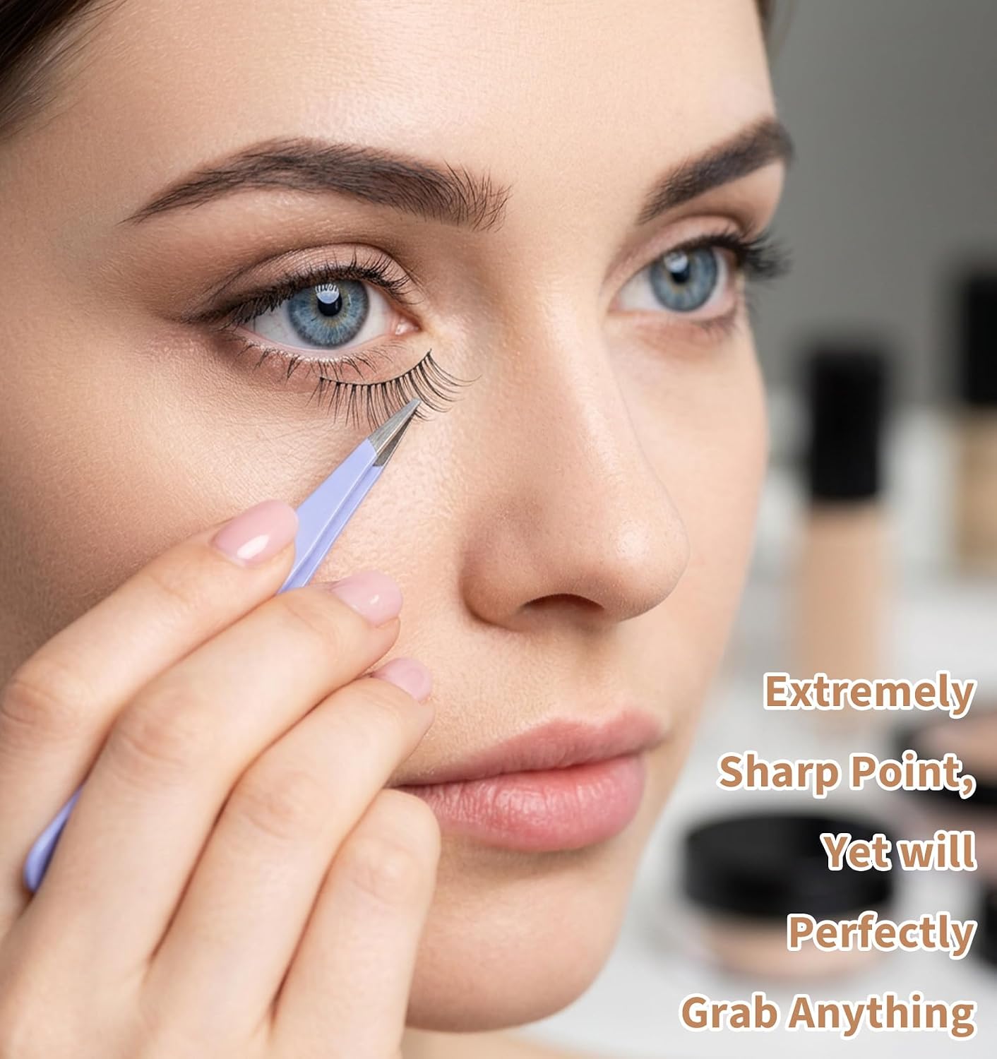 6 Pack Fine Point Tweezers, Needle Point Tweezers for Facial Hair