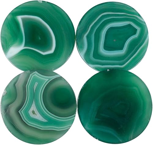 Miniatura 3 de Rockcloud Paquete de 6 rodajas de mesa de ágata, losa de piedra de ágata para tarjetas de identificación de boda, tarjetas de lugar de 1.7 a 2.4