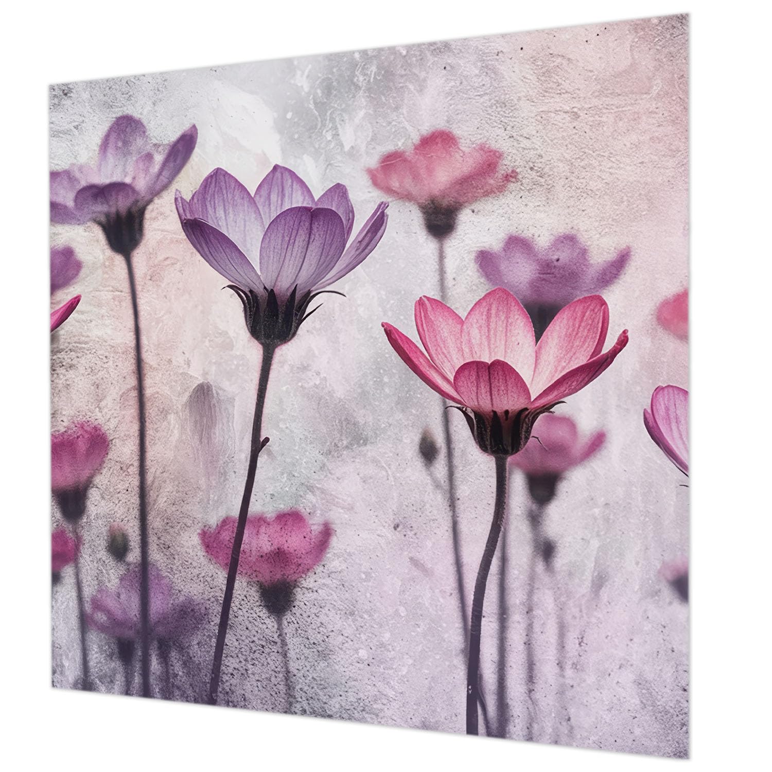 Papier peint lavable résout mur abîmé salon fleurs pastel