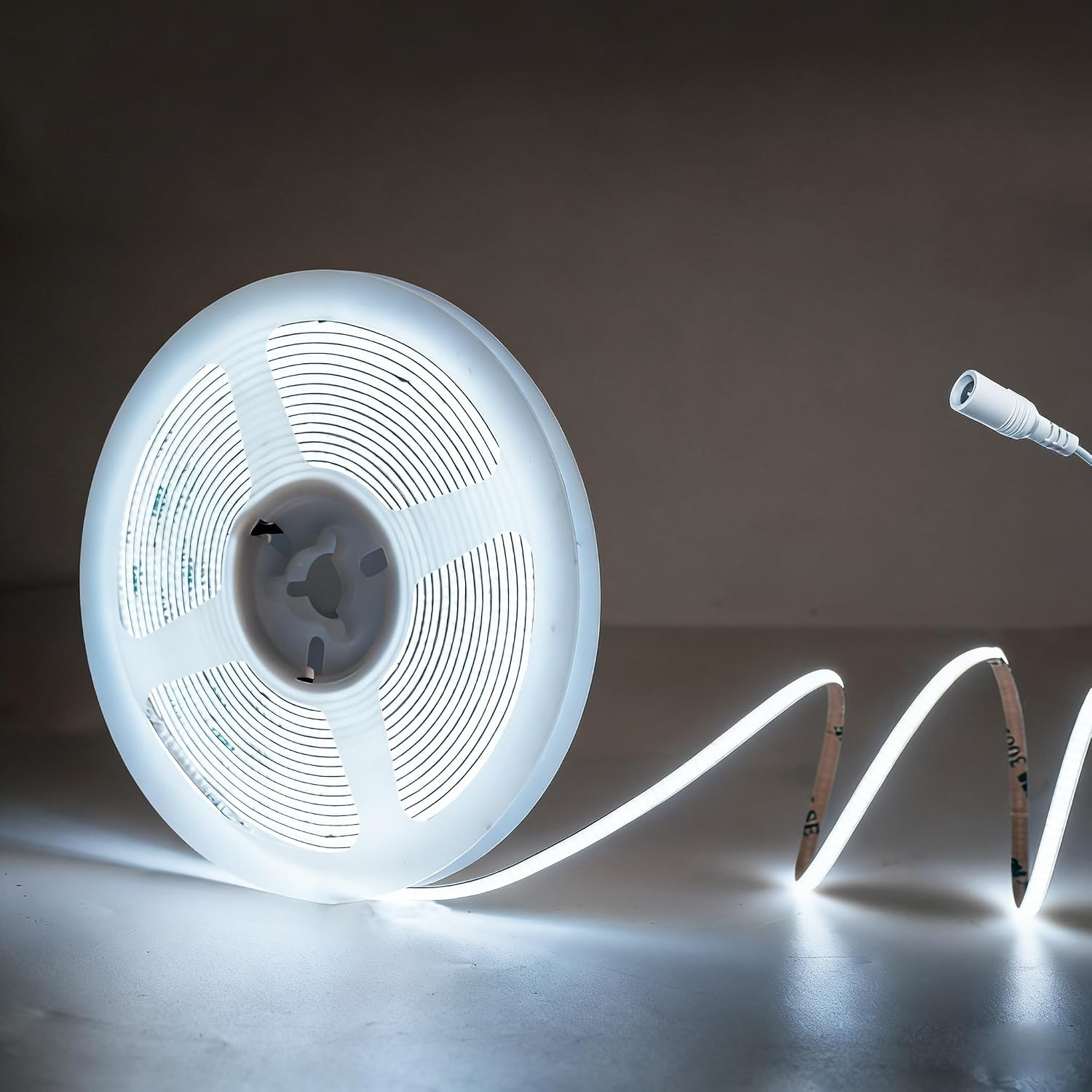 12V COB LED Strip 16.4ft, 6500K Flexible LED Strip Lights with 480LEDs/M,CRI 90+, 4mm Width,Uniform Dotless LED Tape Light for Room Cabinet Home DIY Projects (Not Power Supply)