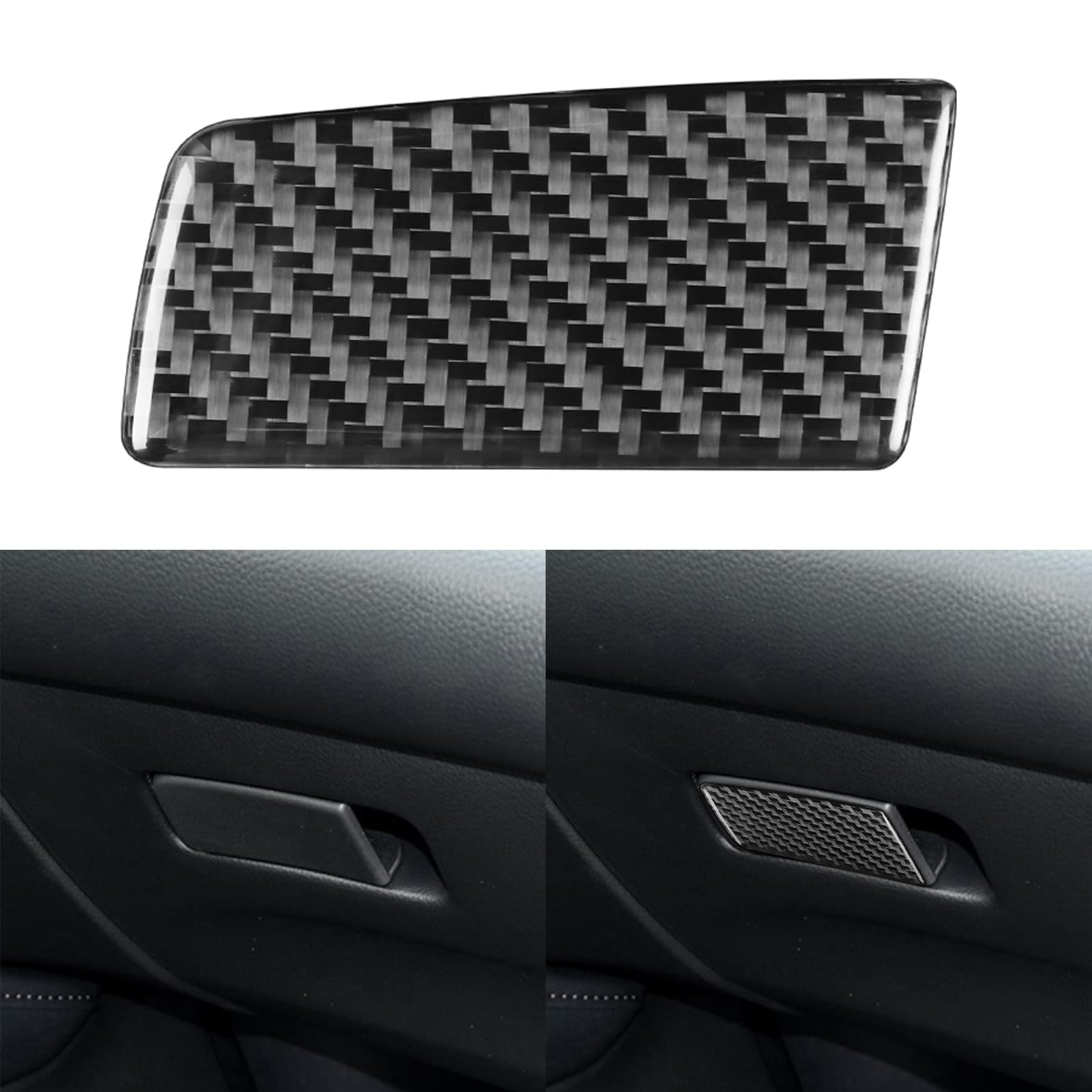 NVCNX Real Carbon Fiber Accessories Compatible with Honda 10th Gen Accord 2018-2022 2019 2020 2021 Car Dash Co-Pilot Storage Box Handle Cover Interior Trim Sticker Decal Black