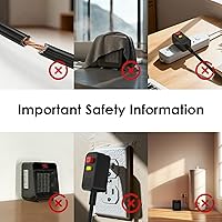 Vista 7 de Reaks PTC Ceramic Space Heater with ALCI Safety Plug for Bathroom and Indoor Use, 1500W Electric Heater with 59-95°F Digital Thermostat, 12H Timer